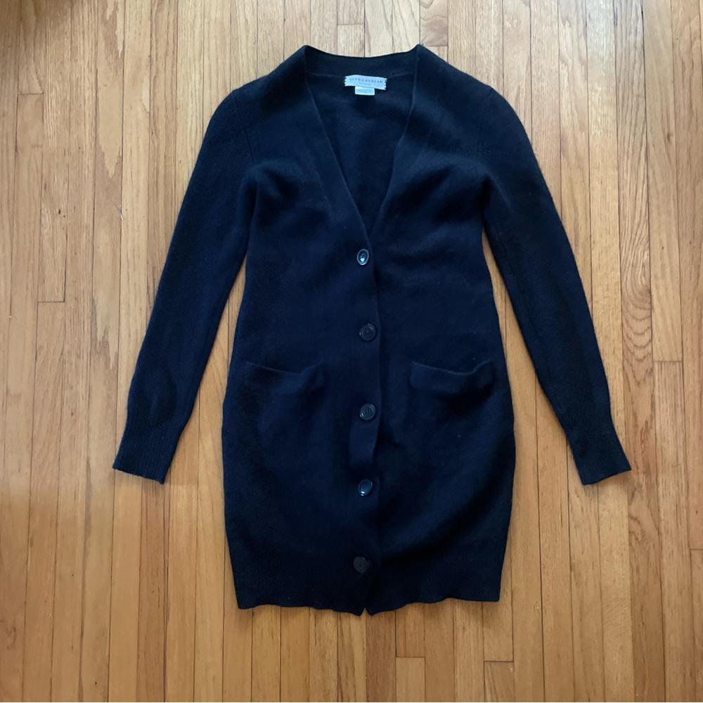 Todd & Duncan Womens Black Long Line 100% Cashmere Sweater * Sz XS